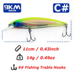 Lade das Bild in den Galerie-Viewer, Hard Minnow Fishing Baits Life-Like Swimbait Fishing Lures Jerkbait Topwater Hard Baits for Saltwater Freshwater Treble Hooks
