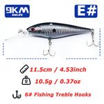 Lade das Bild in den Galerie-Viewer, Minnow Lures 10.5g Fishing Lures Swimbaits Boat Topwater Hard Baits for Trout Bass with Treble Hook Saltwater Freshwater 11.5cm
