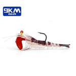 Load image into Gallery viewer, Soft Shrimp Lures Fishing Jig Head Swimbait with Paddle Tail Trout Bass Salmon Sinking Baits Saltwater/Freshwater Sharp Hook
