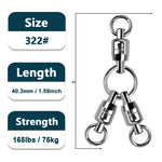 Load image into Gallery viewer, 3-Way Swivels 5~15Pcs Ball Bearing Swivel Stainless Steel Heavy Duty Rig Deep-Sea Rig Saltwater Fishing Crossline Swivel Tackle
