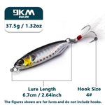 Load image into Gallery viewer, Fishing Jigs 20~37.5g Jigging Lures Trolling Spoon Lures Saltwater Treble Hooks for Tuna Salmon Sailfish Bass Grouper Snapper
