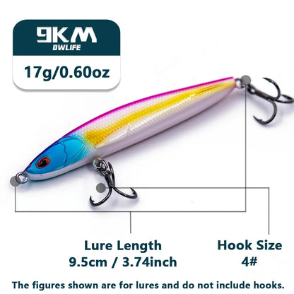 Sinking Pencil Fishing Lure 9~20g Hard Swimbaits Minnow Fishing Bait CrankBait Bass Redfish Trout Walleye Salmon Tackle 75~95mm