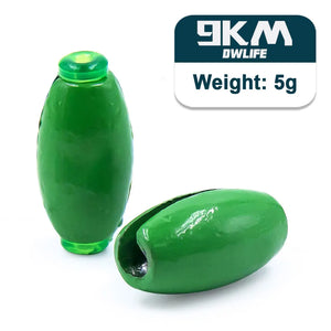 9KM Lead Fishing Weights Sinkers for Fishing Olive Shape Egg Sinkers Removable Rubber Core Weights Freshwater Saltwater Fishing