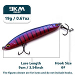 Lade das Bild in den Galerie-Viewer, Slow Sinking Pencil Lures 9.5~19g Saltwater Fishing Lures Hard Fishing Bait with Treble Hooks Salmon Redfish Trout Bass Walleye
