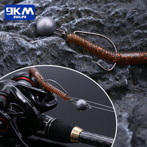 9KM Wide Gap Worm Fishing Hooks Jig Barbed Carp Fishing Softjerk Hooks Tackle Soft Worm Lure Hooks Accessories Sea Freshwater