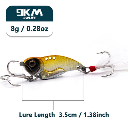 9KM Metal Fishing Spoons Long Cast Bait 8~13g Fishing Lures VIB Fishing Jig Set Hard Swimbait Spinner Blade Lure Bass Trout Pike