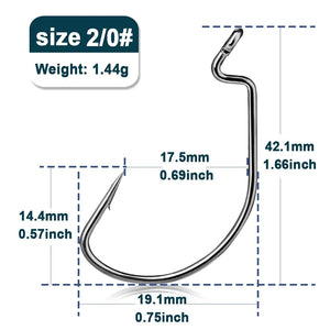 25Pcs EWG Hooks Bass Fishing Wide Gap Offset Worm Fishing Hooks Jig Carp Softjerk Texas Rig Hooks Saltwater Fishing Offset Hooks