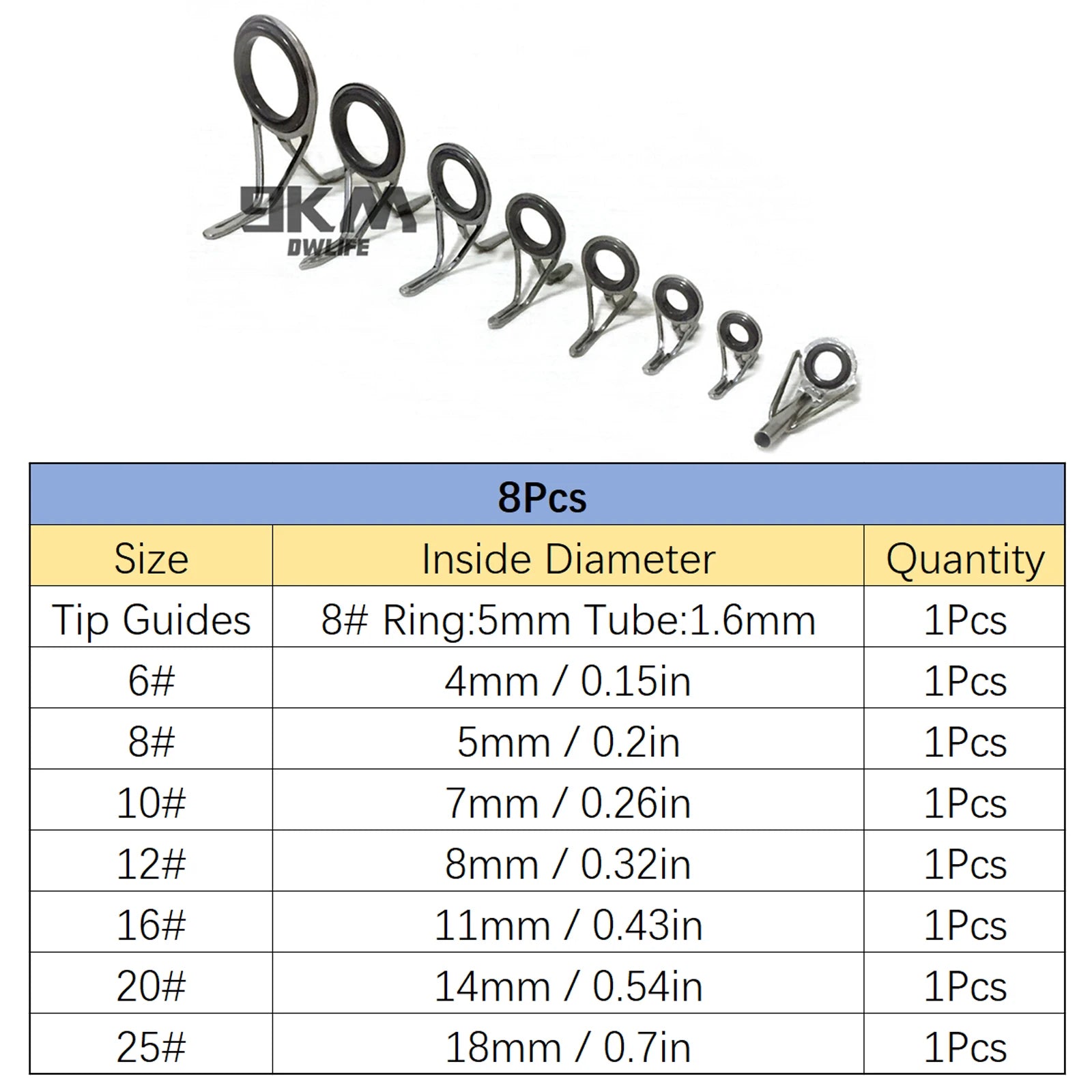 Fishing Rod Guide 8~120Pcs Spinning Rod Repair Kit Stainless Steel Casting Rod Building Ceramics Ring Rod Replacement Set 4~38mm