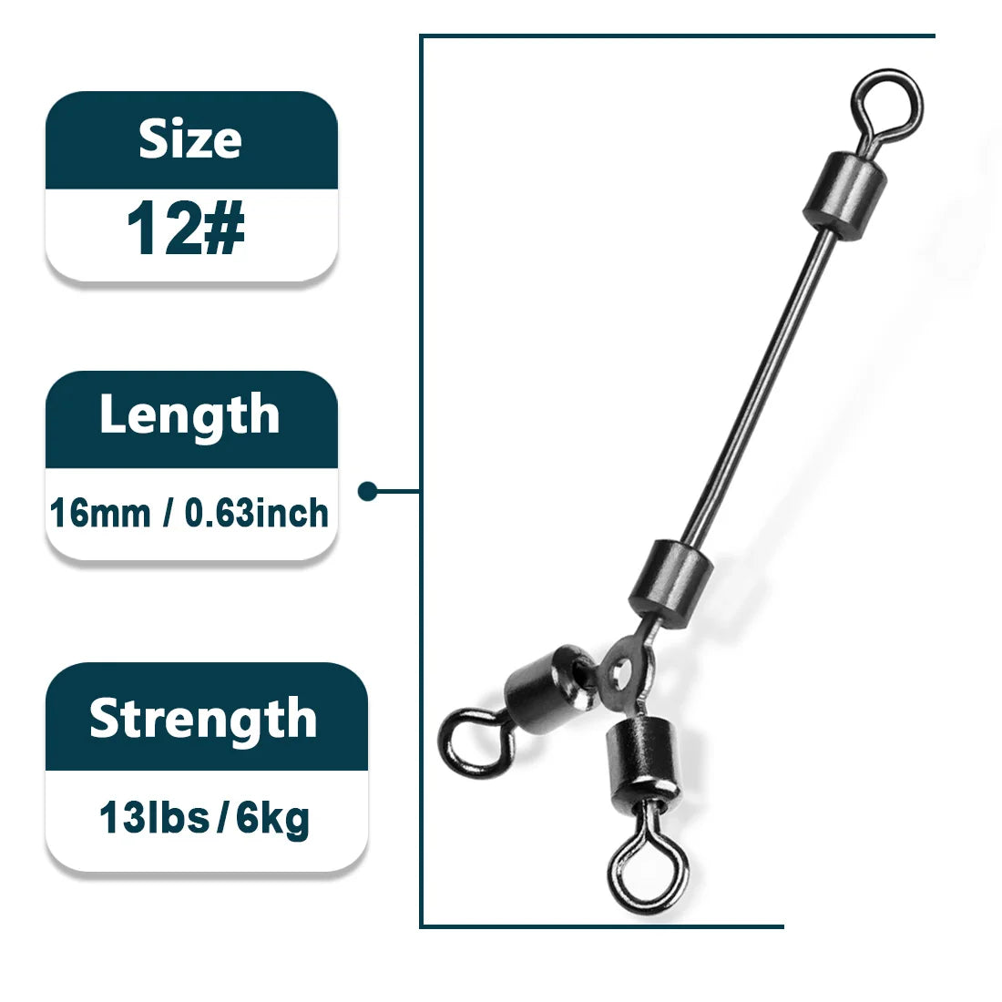 3-Way Swivel 25~50Pcs Fishing Rolling Swivel Connector Long Leg O-Shape Three Way Swivels Fishing Tackle Saltwater Freshwater