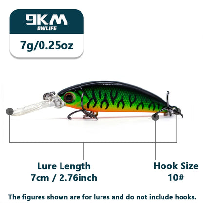 Hard Minnow Fishing Lures Deep Diving Crankbait Jerkbait Sinking Lures Treble Hooks Walleye Fishing Lures Life-Like Swimbait