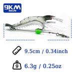 Lade das Bild in den Galerie-Viewer, Fishing Shrimp Lures Soft Lure Shrimp Bait with Hook Beads Swivels Artificial Silicone Soft Bait Fishing Bass Trout Catfish
