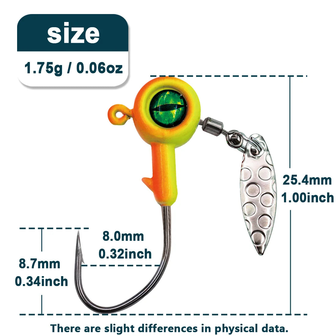 Fishing Jig Head Hooks with Spinner - Underspin Crappie Fishing Jighead with Willow Blade Fishing Lure Hook Saltwater Freshwater