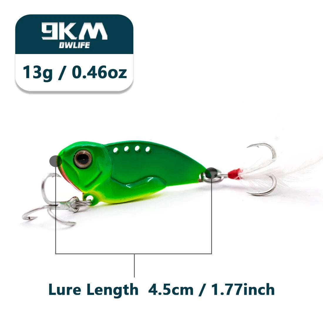 9KM Metal Fishing Spoons Long Cast Bait 8~13g Fishing Lures VIB Fishing Jig Set Hard Swimbait Spinner Blade Lure Bass Trout Pike