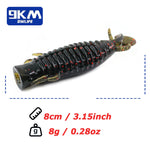 Lade das Bild in den Galerie-Viewer, Popper Worm Soft Bait Topwater Popper Bass Fishing Lures Swimbaits Dragonfly Larva Lures Freshwater Trout Panfish Catfish Perch
