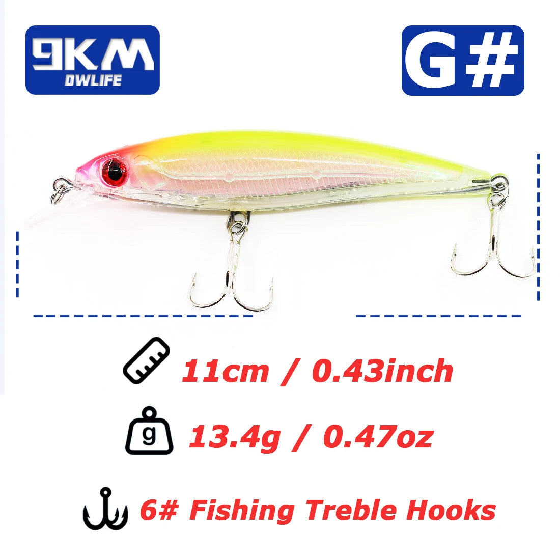 Fishing Lures Hard Minnow Baits 11cm/13.4g Topwater Hard Baits Jerkbait Swimbait Fishing Bass Walleye Lures Saltwater Freshwater