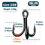 Load image into Gallery viewer, 9KM 4X Fishing Treble Hooks 25~100Pcs High Carbon Steel Brabed Sharp Replacement Fishing Hooks Hard Lures Trout Bluefish Salmon
