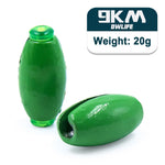 Lade das Bild in den Galerie-Viewer, 9KM Fishing Weights Sinkers for Fishing Olive Shape Bass Casting Worm Bullet Tackle Removable Rubber Core Weights Freshwater
