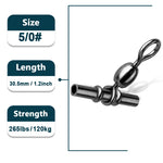 Load image into Gallery viewer, 3-Way Fishing Swivels 15~60Pcs Fishing Barrel Swivels T-Shape Cross Line Swivel Connector Crimp Sleeve Saltwater Fishing Tackle
