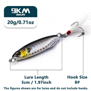 Fishing Jigs 20~37.5g Jigging Lures Trolling Spoon Lures Saltwater Treble Hooks for Tuna Salmon Sailfish Bass Grouper Snapper