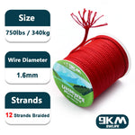 Load image into Gallery viewer, 9KM UHMWPE Cord 0.8~1.6mm Hollow Braided Rope Hammock Tarp Tent Rope Kite Line Fishing Climbing Camping Kayak Sailboat 100~750lb
