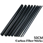 Load image into Gallery viewer, Carbon Fiber Rod 2~5Pcs 50cm Fishing Rod Repair Kit RC Airplane Kite Skeleton Handmade Tent Stand DIY Craft Matte Black 0.5~12mm
