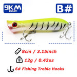 Lade das Bild in den Galerie-Viewer, Topwater Popper Saltwater Fishing Lure 12g Surface Casting Bait Freshwater Bass Trout Catfish Striper Tuna Large Predator Fish
