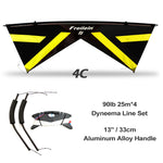 Lade das Bild in den Galerie-Viewer, Freilein 2.4m Beginner 4 Line Stunt Kite for Adults Professional Acrobatic Kite PC20 13&quot; Handle + 4x25mx90lb Dyneema Lines + Bag
