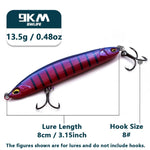 Lade das Bild in den Galerie-Viewer, Slow Sinking Pencil Lures 9.5~19g Saltwater Fishing Lures Hard Fishing Bait with Treble Hooks Salmon Redfish Trout Bass Walleye
