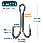 Lade das Bild in den Galerie-Viewer, Fishing Double Hooks 50~200Pcs Black Classic Frog Hooks High Carbon Steel Brabed Sharp Worm Hook Replacement Fishing Hooks Lures
