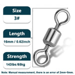 Load image into Gallery viewer, Fishing Swivels 25~100Pcs Stainless Steel Rolling Barrel Swivels Fishing Line Connector Micro Swivel Solid Rings Fishing Tackle
