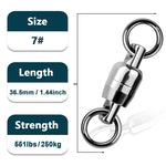 Lade das Bild in den Galerie-Viewer, Ball Bearing Swivel 10~30Pcs Stainless Steel Solid Rings Fishing Swivels Saltwater Fishing Trolling Barrel Swivel Lure Connector
