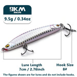 Lade das Bild in den Galerie-Viewer, Slow Sinking Pencil Lures 9.5~19g Saltwater Fishing Lures Hard Fishing Bait with Treble Hooks Salmon Redfish Trout Bass Walleye
