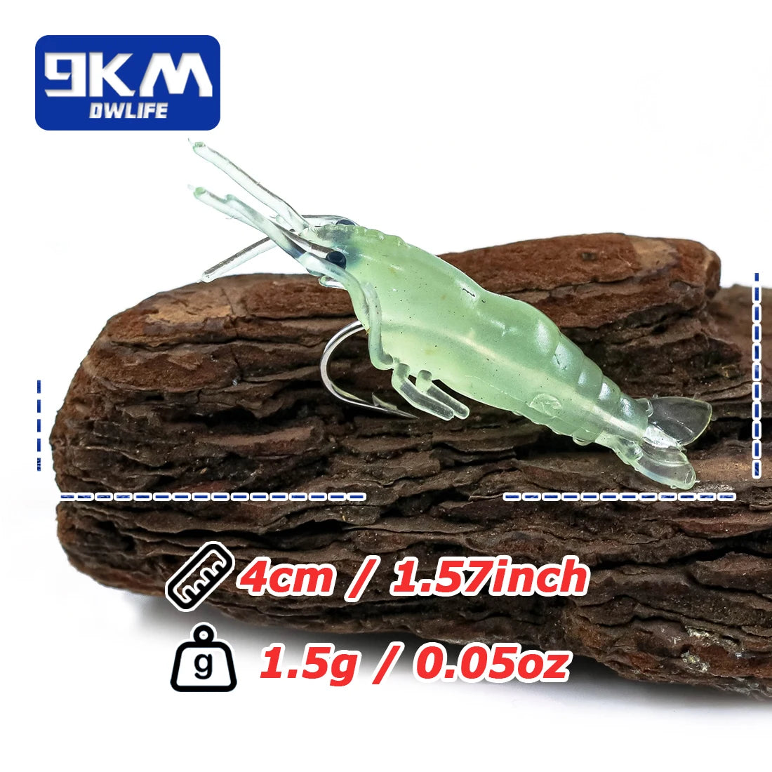 Soft Plastic Shrimp Lure with Hook Crappie Micro Grass Shrimp for Trout Catfish Bass Fishing Prawn Lures Freshwater Saltwater