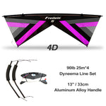 Load image into Gallery viewer, Freilein 2.4m Beginner 4 Line Stunt Kite for Adults Professional Acrobatic Kite PC20 13&quot; Handle + 4x25mx90lb Dyneema Lines + Bag
