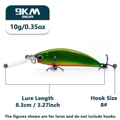 Hard Minnow Fishing Lures Deep Diving Crankbait Jerkbait Sinking Lures Treble Hooks Walleye Fishing Lures Life-Like Swimbait