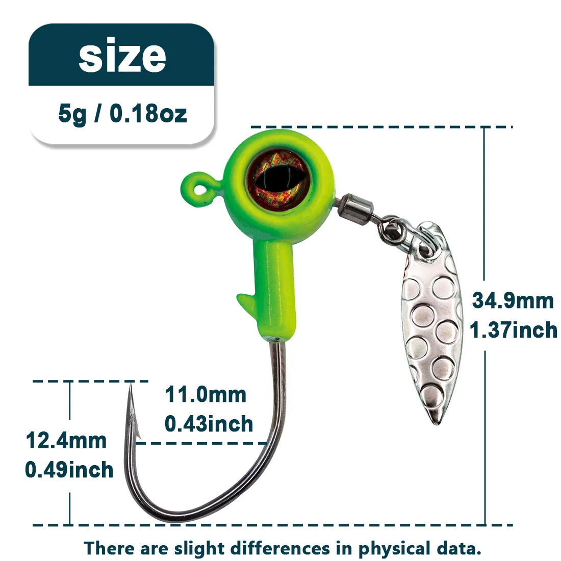 Fishing Jig Head Hooks with Spinner - Underspin Crappie Fishing Jighead with Willow Blade Fishing Lure Hook Saltwater Freshwater