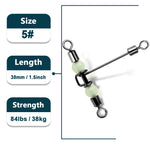 Load image into Gallery viewer, 3 Way Swivels 15~60Pcs Three Way Fishing Swivel Tackle Stainless Steel T-Shape Fishing Barrel Rolling Swivel With Glow Beads
