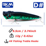 Lade das Bild in den Galerie-Viewer, Popper Lure Topwater Fishing Lures 12g Bass Lures Pencil Artificial Bait with Treble Hook for Bass Trout Catfish Redfish Pike
