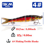 Lade das Bild in den Galerie-Viewer, Fishing Lures Lifelike Multi Jointed Swimbait for Bass Trout Slow Sinking Freshwater Topwater Crankbaits Bass Fishing Lure 27g
