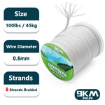 Load image into Gallery viewer, 9KM UHMWPE Cord 0.8~1.6mm Hollow Braided Rope Hammock Tarp Tent Rope Kite Line Fishing Climbing Camping Kayak Sailboat 100~750lb
