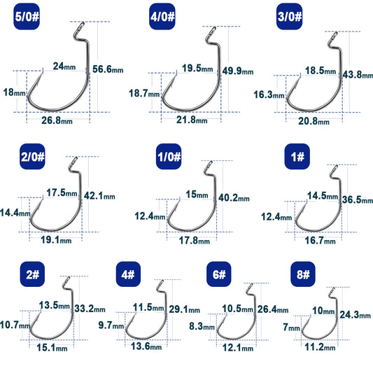 Wide Gap Jig Barbed Carp Hooks