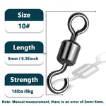 Load image into Gallery viewer, Fishing Swivels 50~200Pcs Open Eye Rolling Swivel Quick Change Leader Line Connector Stainless Steel Swivels Freshwater Tackle
