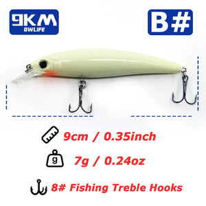 Hard Minnow Fishing Baits Life-Like Swimbait Fishing Lures Jerkbait Topwater Hard Baits for Saltwater Freshwater Treble Hooks