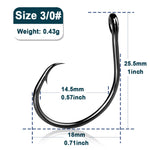 Load image into Gallery viewer, Inline Circle Hooks Saltwater Fishing Catfish Hooks 25~100Pcs Wide Gap Non-Offset for Bass Salmon Striped Fishing Circle Hooks
