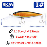 Lade das Bild in den Galerie-Viewer, Minnow Lures 10.5g Fishing Lures Swimbaits Boat Topwater Hard Baits for Trout Bass with Treble Hook Saltwater Freshwater 11.5cm
