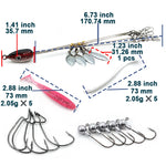 Load image into Gallery viewer, Alabama Rig for Bass Fishing Swimbait Lure Kit Umbrella Rigs Swivels Snap Trout Salmon Tackle Tips+EWG Hooks+T-Tail Soft Lures
