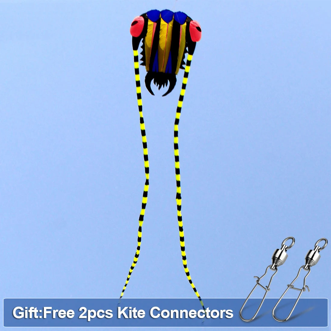 9KM Kite 2㎡ Trilobite Kite 7.45m Soft Inflatable Line Laundry Show Kite 30D Ripstop Nylon Fabric With Swivels & Bag