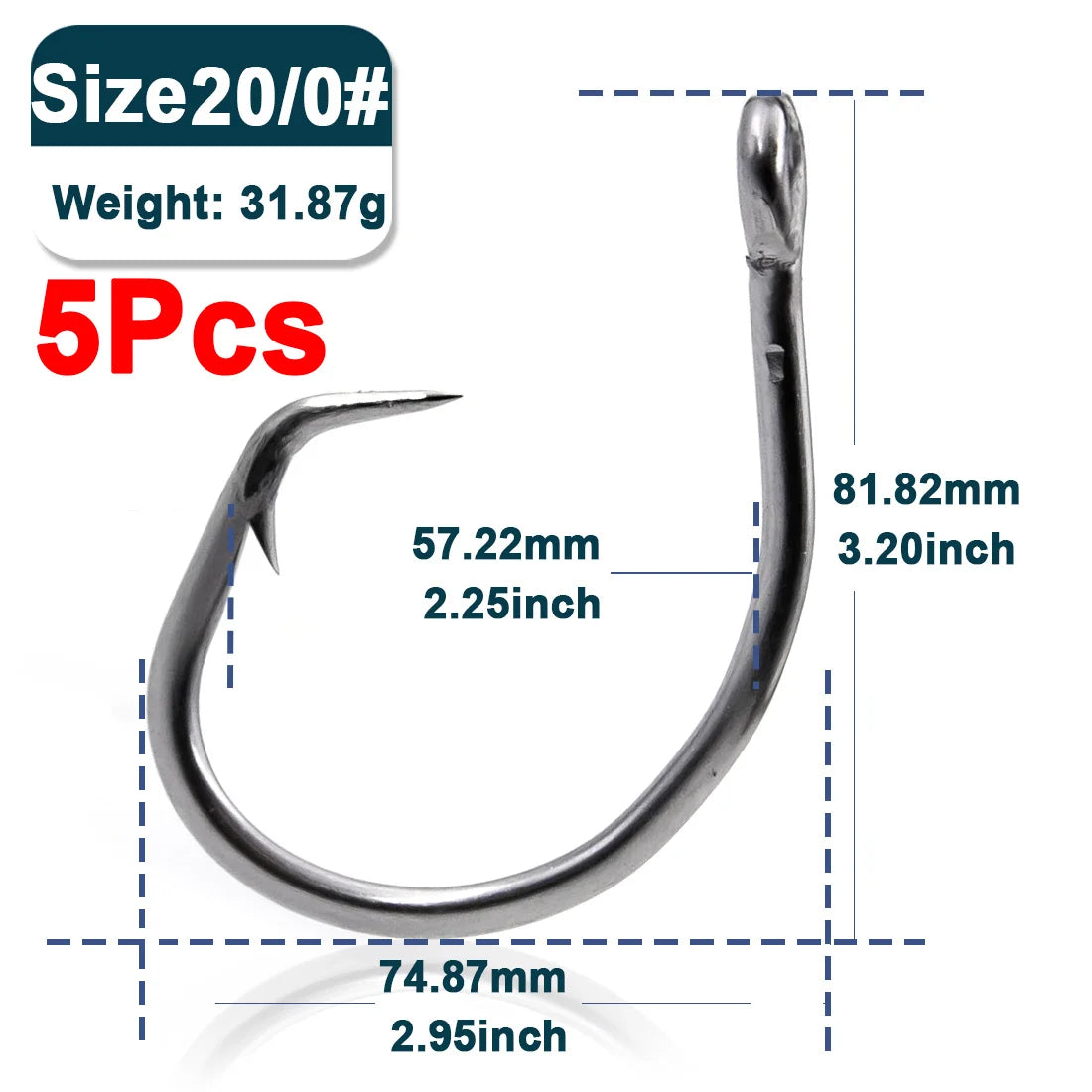 Giant Fishing Hook 18/0~28/0 Big Game Live Bait Hooks Stainless Steel Saltwater Fishing Circle Hooks Shark&Swordfish&Tuna Hook