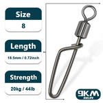 Load image into Gallery viewer, 9KM Rolling Swivel Coastlock Snap Clips 25Pcs~100Pcs Fishing Connector Stainless Steel Carabiner Quick Change Snap Terminal
