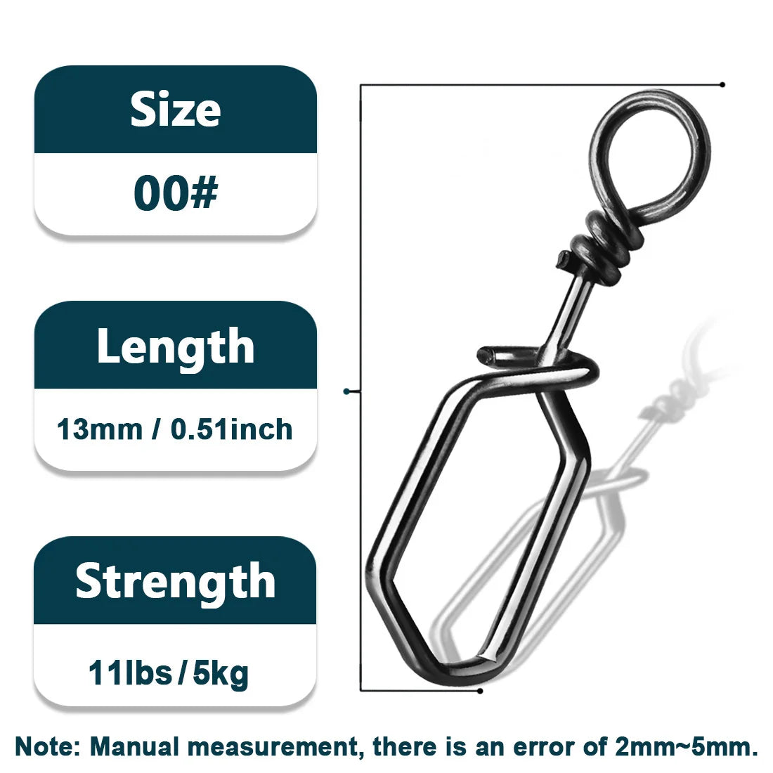 Fishing Snap 50~200Pcs Stainless Steel Coast Lock Snap Fishing Square Clip Lock Snap Fishing Lure Connector Quick Change Bait